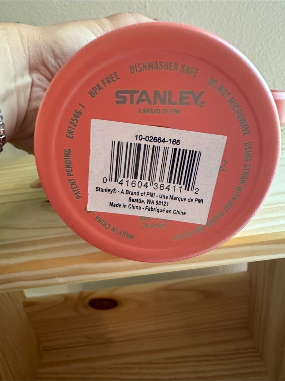Stanley Coral Orange Insulated Travel Mug with Handle - Picture 3 of 3